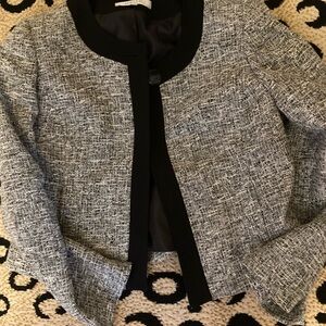 Women's Black and Gray Tweed Jacket cropped